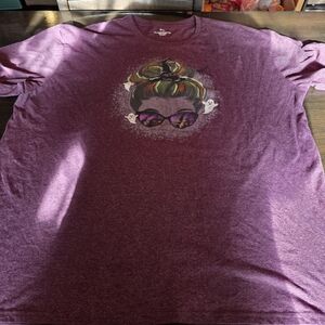 Women's Purple Light weight Knit Short sleeve Graphic Halloween T-shirt 2xl